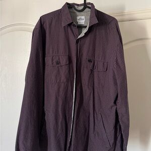 Lacoste Men's Burgundy Checkered Shirt Jacket